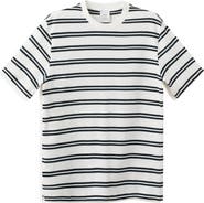 MANGO Regular Fit Stripe Cotton Blend T-Shirt