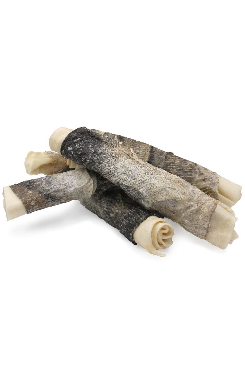 8 Inch Rolled Collagen Stick Beef and Cod Skin, 18 Pack Dog Treat, Alternate, color, Multicolored