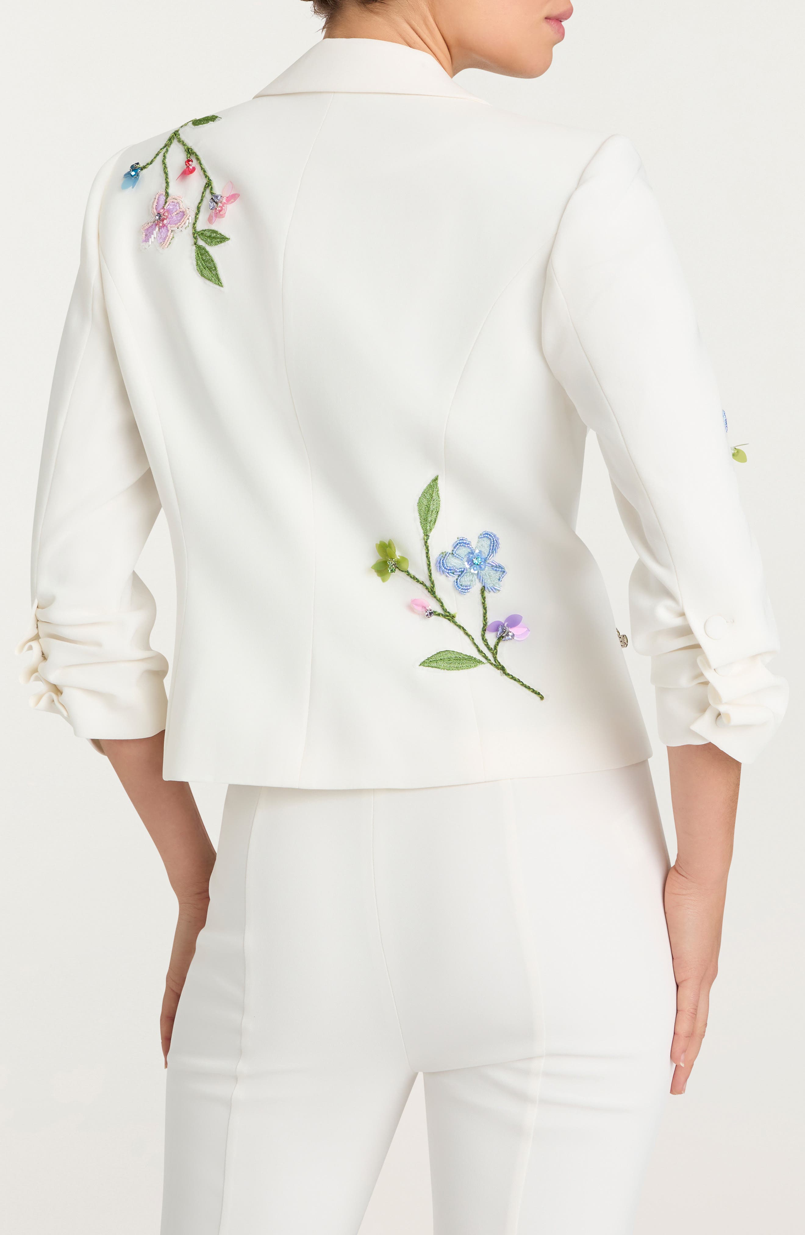 Khloe Le Petit Embellished Floral Vine Blazer - image 2