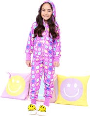 Preppy Goose Plush Smiley Faces loungewear jumpsuit