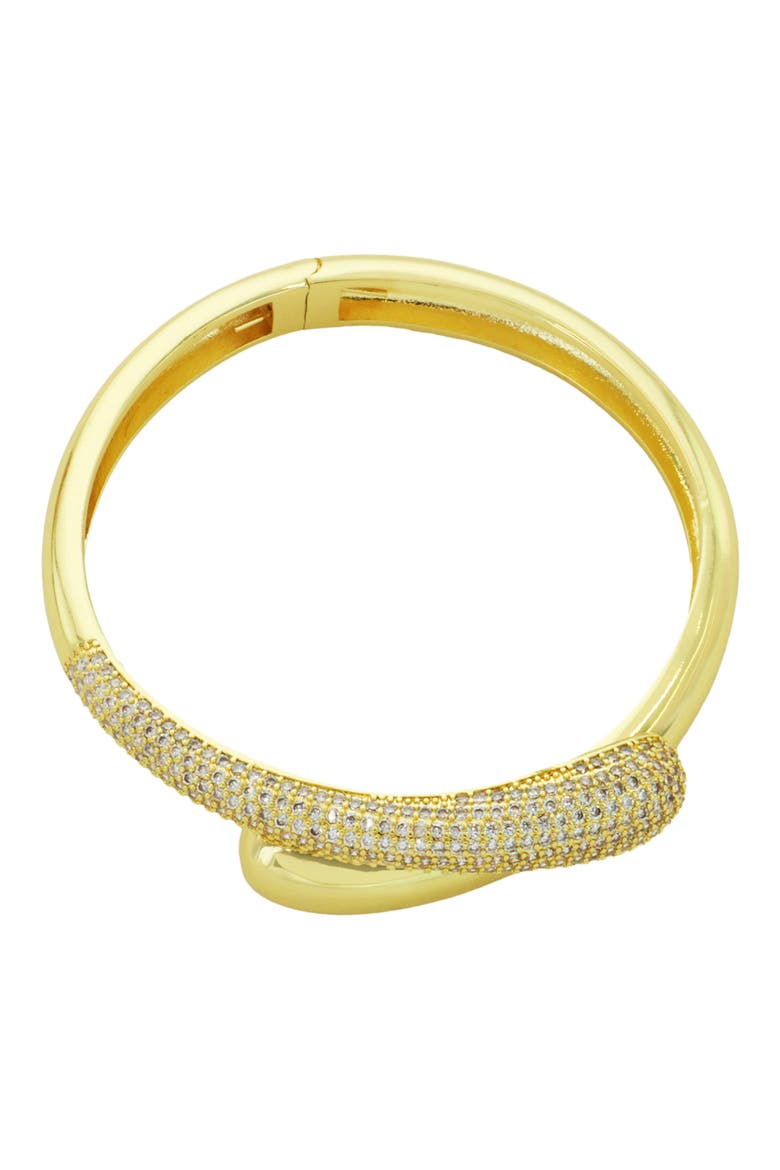 Pavé Crystal Hinged Bypass Bracelet, Main, color, GOLD