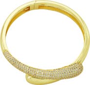 Panacea Pavé Crystal Hinged Bypass Bracelet
