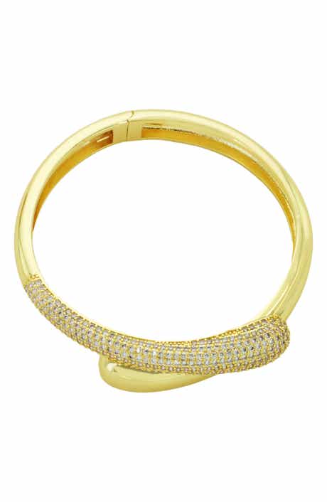 Panacea Pavé Crystal Hinged Bypass Bracelet