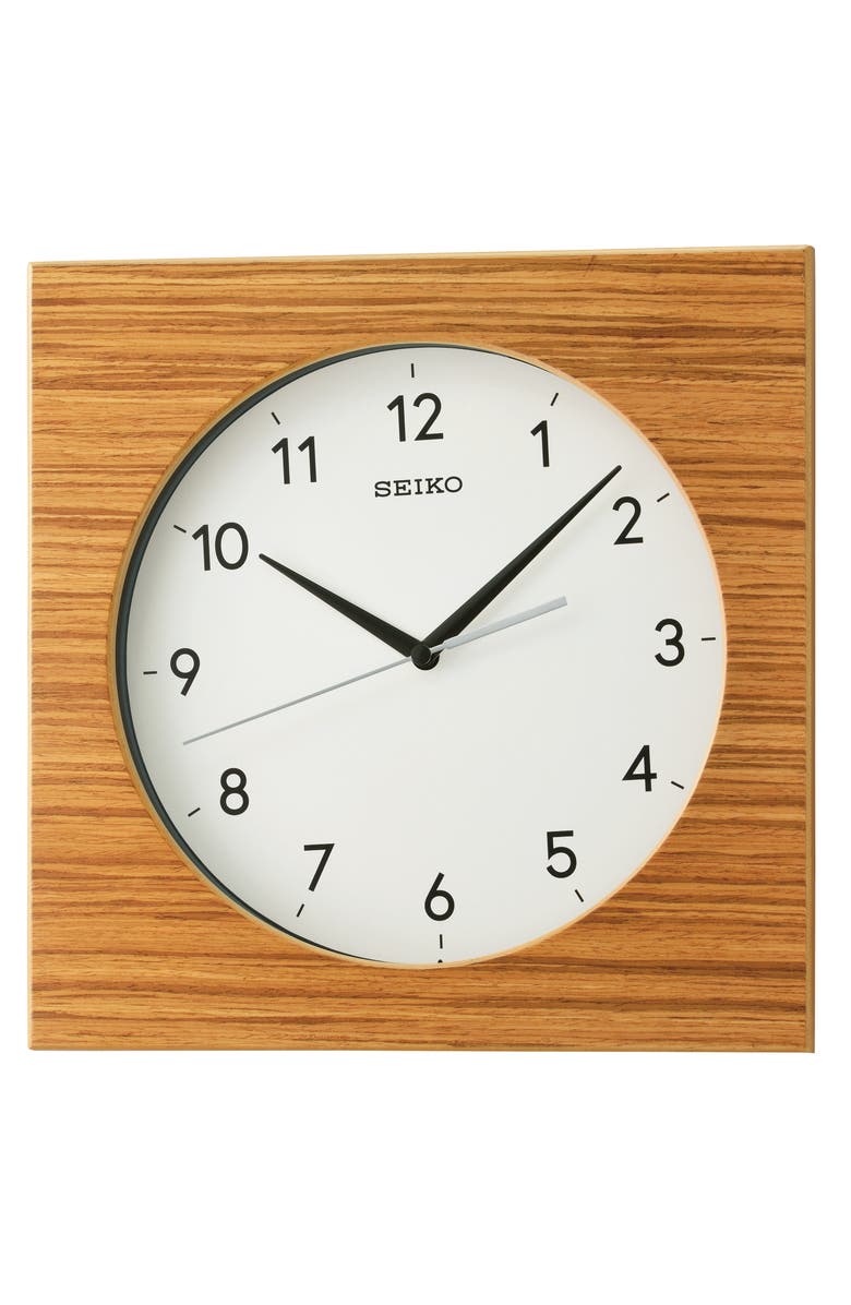 Seiko Dylan Wall Clock, Main, color, Light Brown