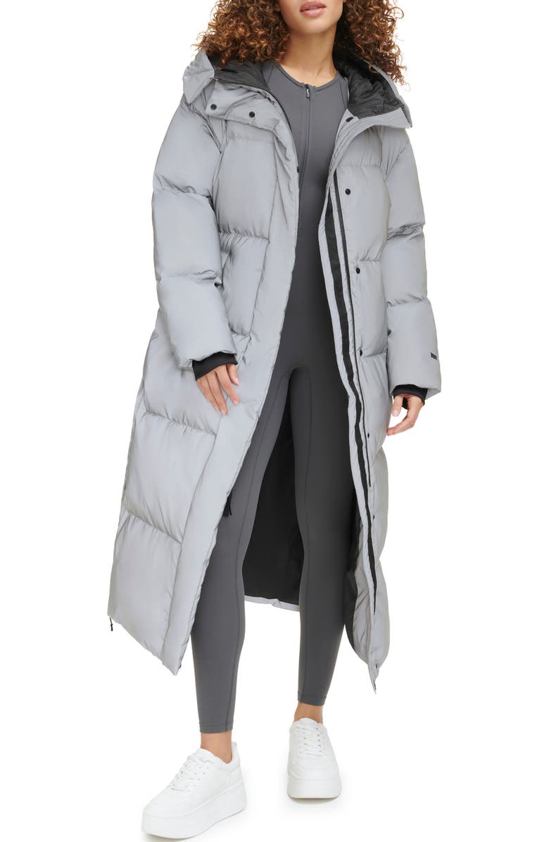 Levi's<sup>®</sup> Side Zip Hooded Maxi Puffer Jacket, Main, color, 