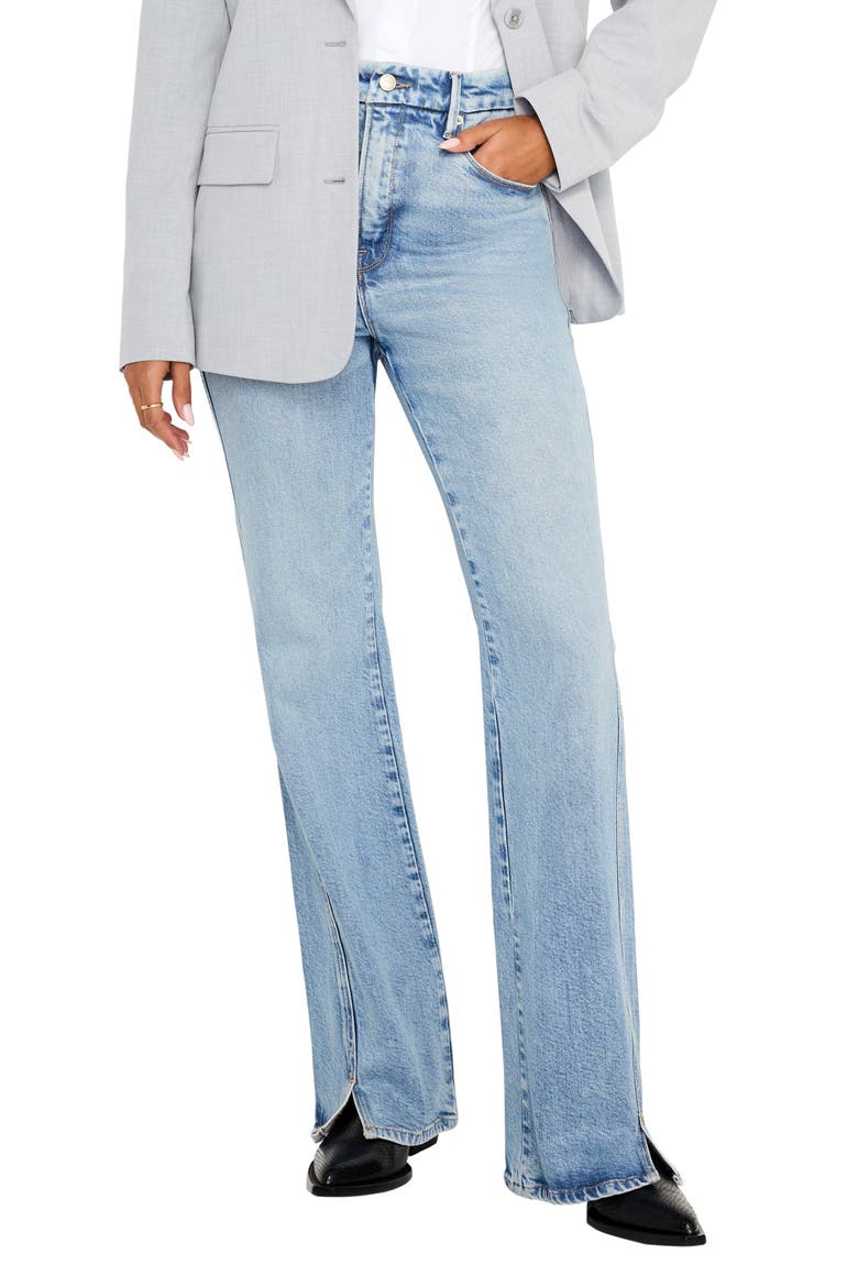 Good Curve Front Slit Bootcut Jeans, Main, color, INDIGO711