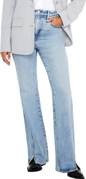 Good American Good Curve Front Slit Bootcut Jeans