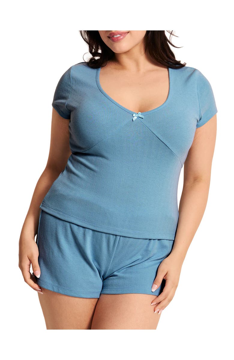 Adore Me Eloise Short Pajama Set, Main, color, Medium Blue
