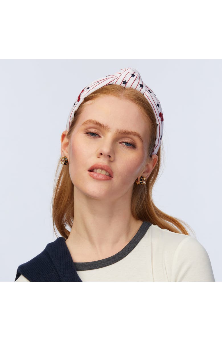 Lele Sadoughi MLB Philadelphia Phillies Embroidered Headband, Alternate, color, Red Stripe 600