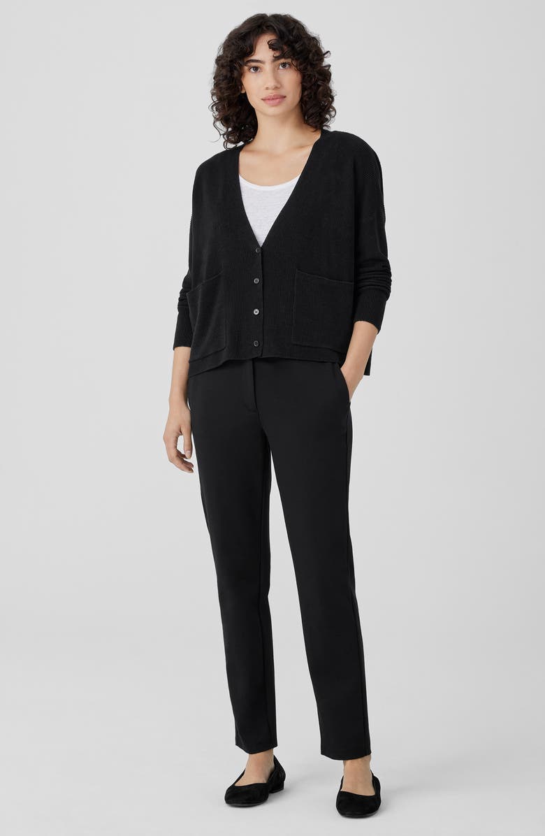 Eileen Fisher V-Neck Organic Linen & Cotton Cardigan, Alternate, color,