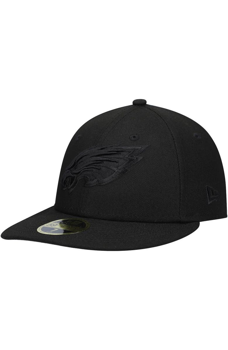 New Era Men's New Era Black Philadelphia Eagles Black on Black Low Profile 59FIFTY II Fitted Hat, Main, color,