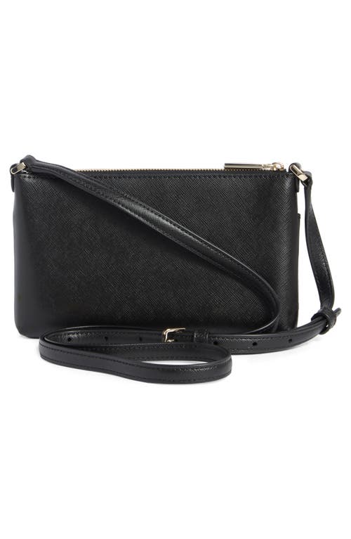 Kate Spade New York Textured Leather Crossbody Bag With Removable Pouch In Black