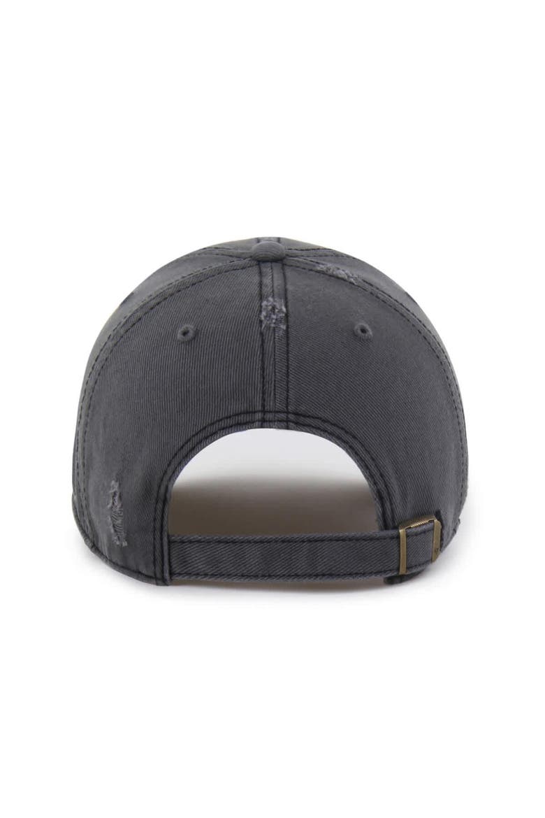 Men's '47  Charcoal Los Angeles Lakers Weathered Clean Up Adjustable Hat, Alternate, color, Charcoal