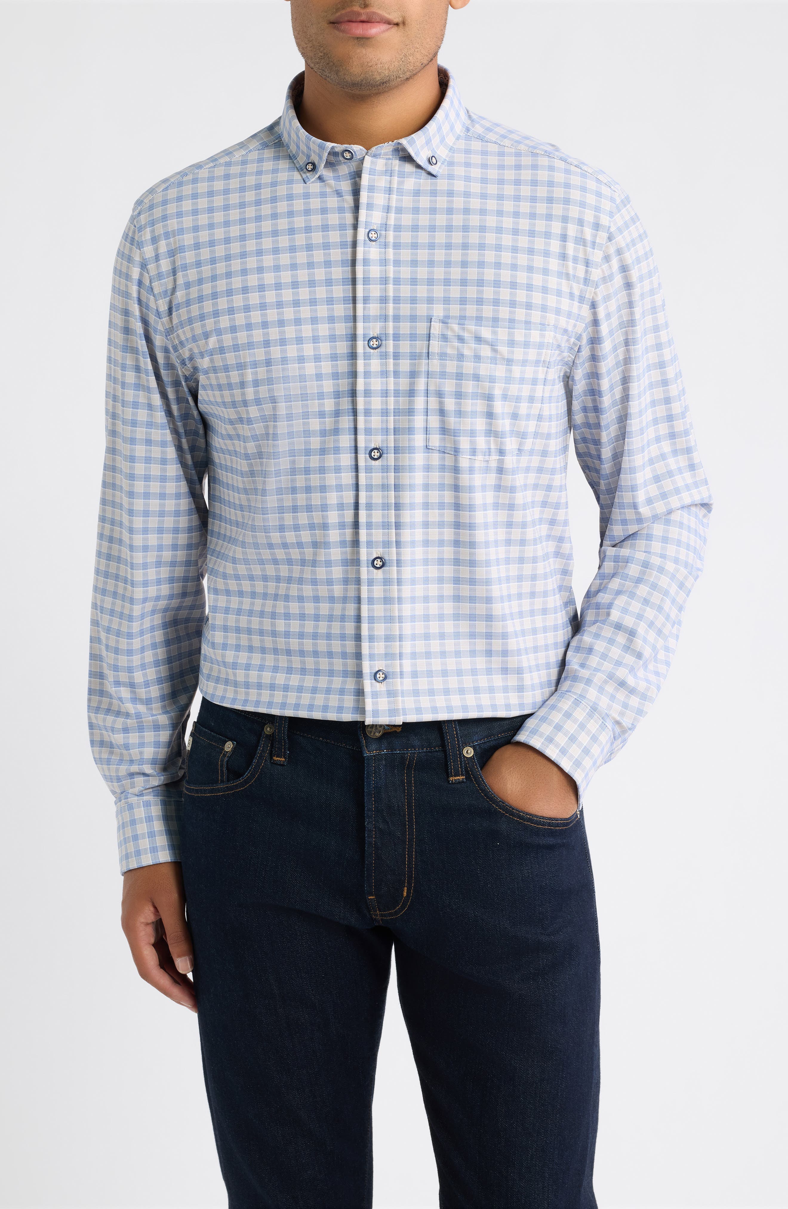 selected TAN/ NAVY TWO-TONE GINGHAM