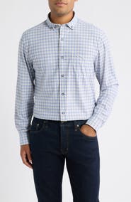 Johnston & Murphy XC+™ Motion Gingham Check Knit Button-Up Shirt