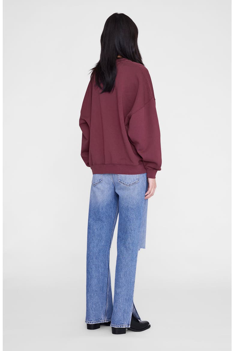Miles Letterman Sweatshirt, Alternate, color, Fig