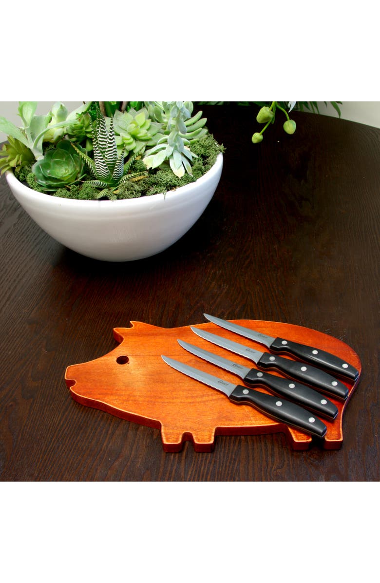 OSTER Granger 4.5 in. Stainless Steel Blade Steak Knife Set, Alternate, color, Black