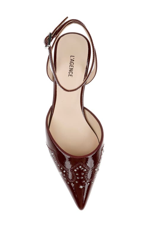 L Agence L'agence Liana Ankle Strap Pointed Toe Pump In Burgundy