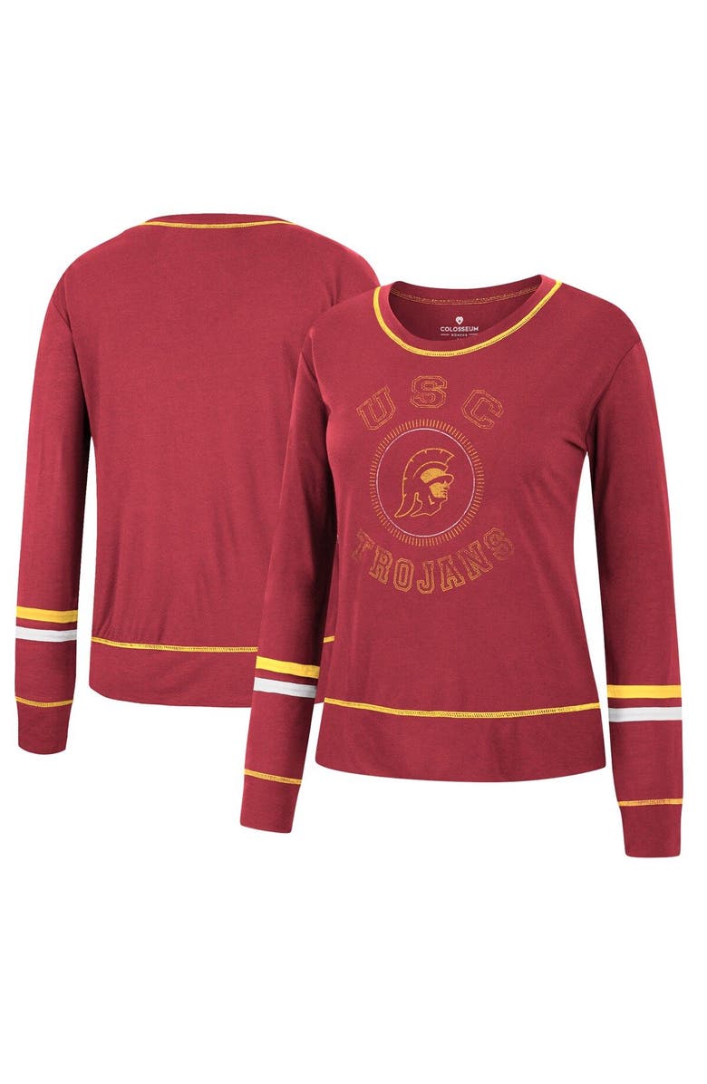 COLOSSEUM Women's Colosseum Cardinal USC Trojans Heathrow Super Soft Long Sleeve T-Shirt, Main, color, 