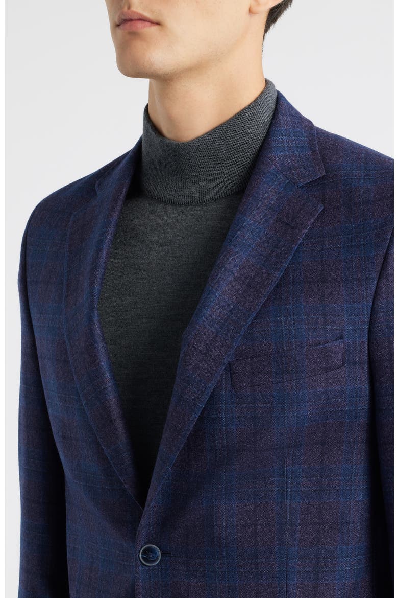 Hyperlight Soft Plaid Wool Sport Coat, Alternate, color, PURPLE