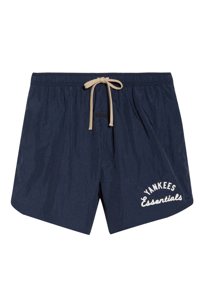 MLB Yankees Nylon Gym Shorts, Alternate, color, DARK SAPPHIRE