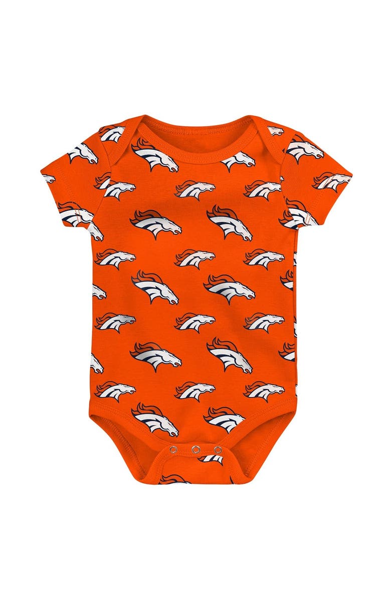 Outerstuff Newborn & Infant Orange/Gray Denver Broncos Two-Pack Double Up Bodysuit Set, Alternate, color,