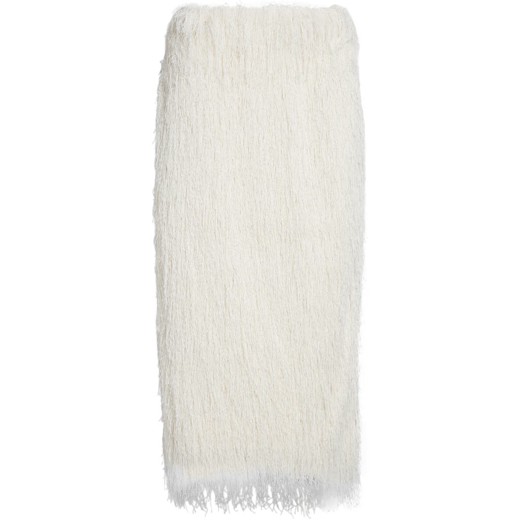 Dries Van Noten Sokna Fringed Midi Skirt In White