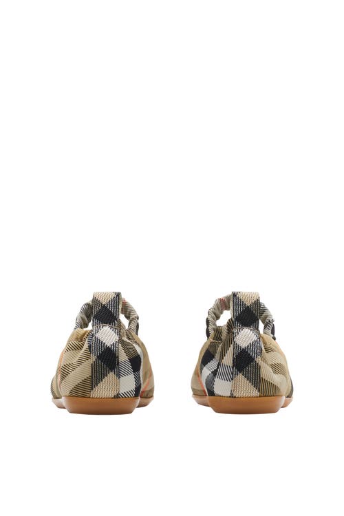 Burberry Beige Comb Kids' Chaterley Check-pattern Woven Ballet Flats Eur 25 /7.5 Uk In Multi