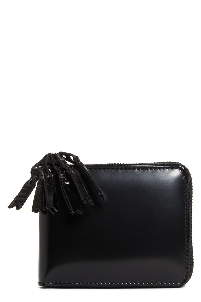 Zipper Medley Leather Wallet, Main, color, BLACK
