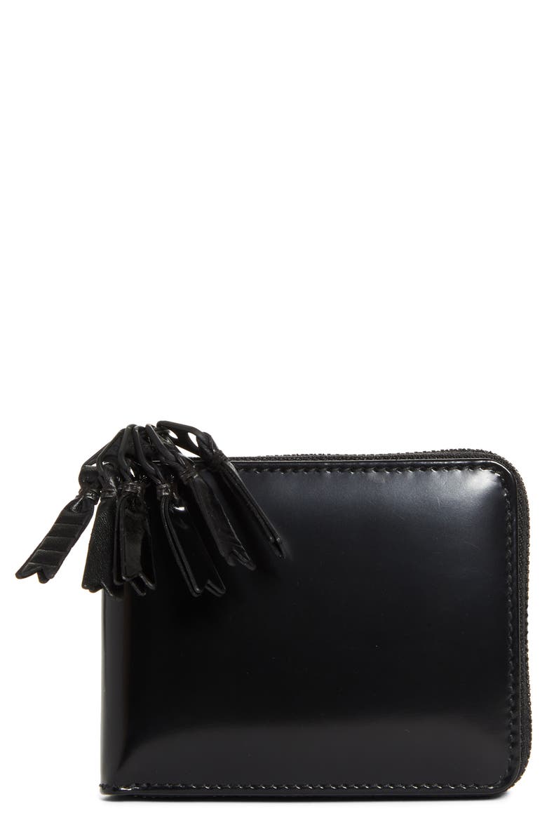 Comme des Garçons Wallets Zipper Medley Leather Wallet, Main, color, Black