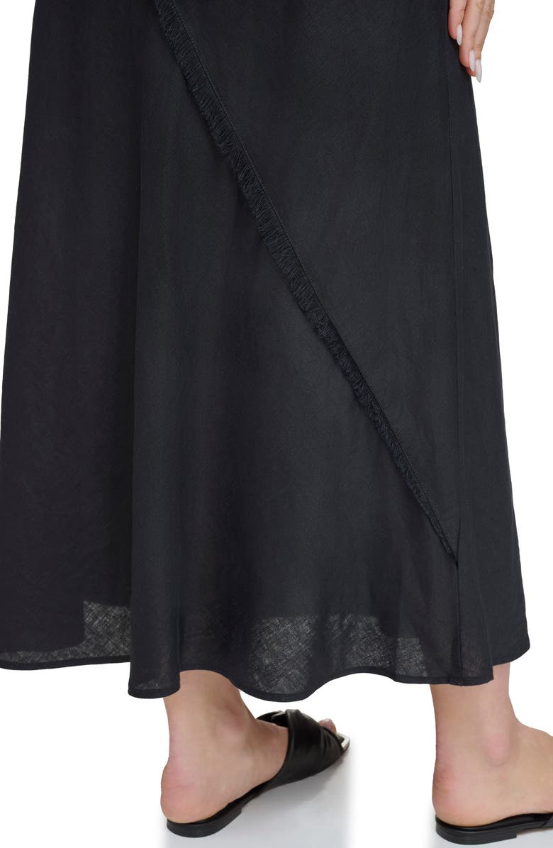 DKNY Linen Midi Skirt, Alternate, color,