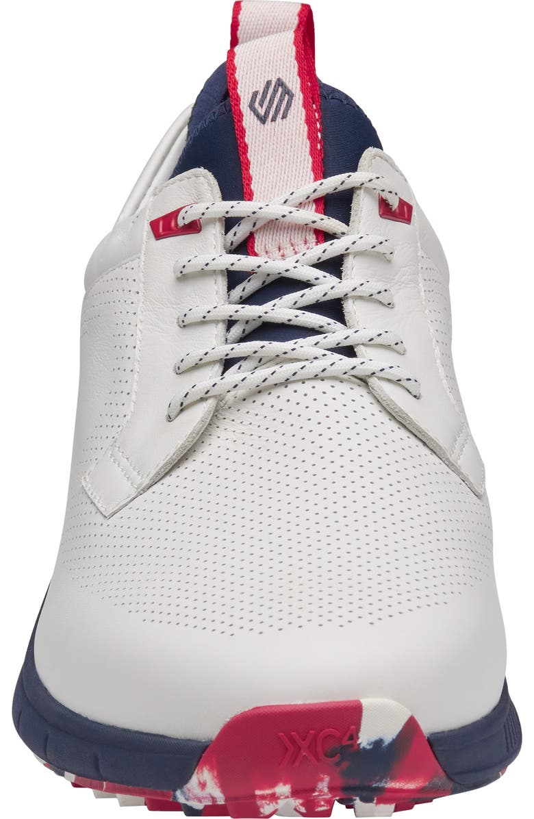 Johnston & Murphy H6 Luxe Waterproof Sneaker, Alternate, color, White/ Navy Waterproof