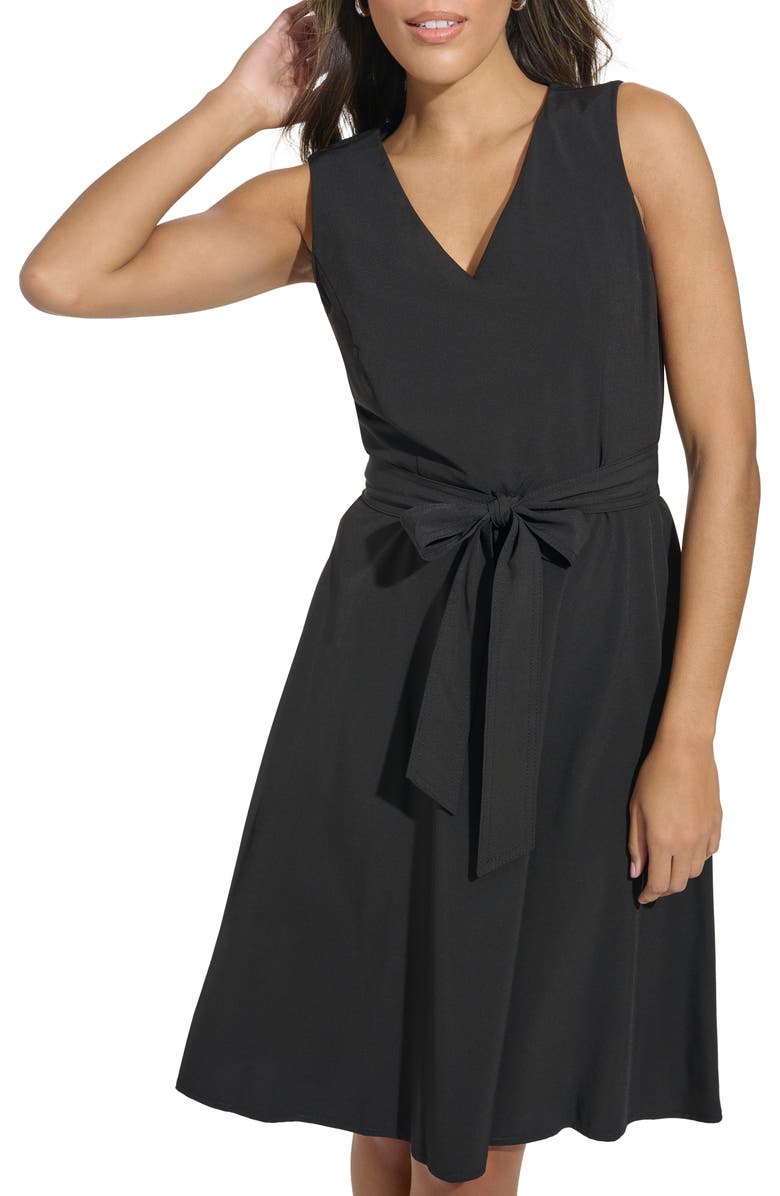 Calvin Klein Commuter V-Neck A-Line Dress, Alternate, color, 