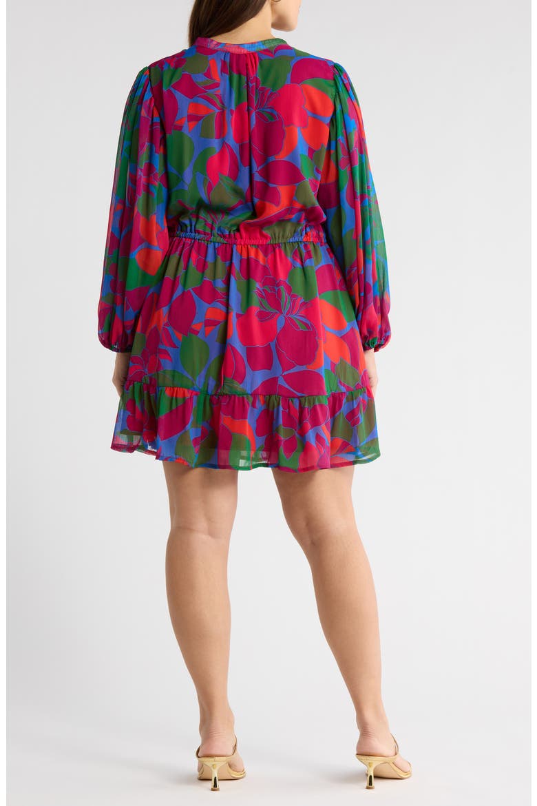 Kaeli Floral Print Long Sleeve Dress, Alternate, color, MAGENTA-BLUE-GREEN