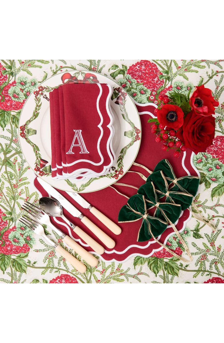 Mrs. Alice Velvet Napkin Bows, Alternate, color, Green