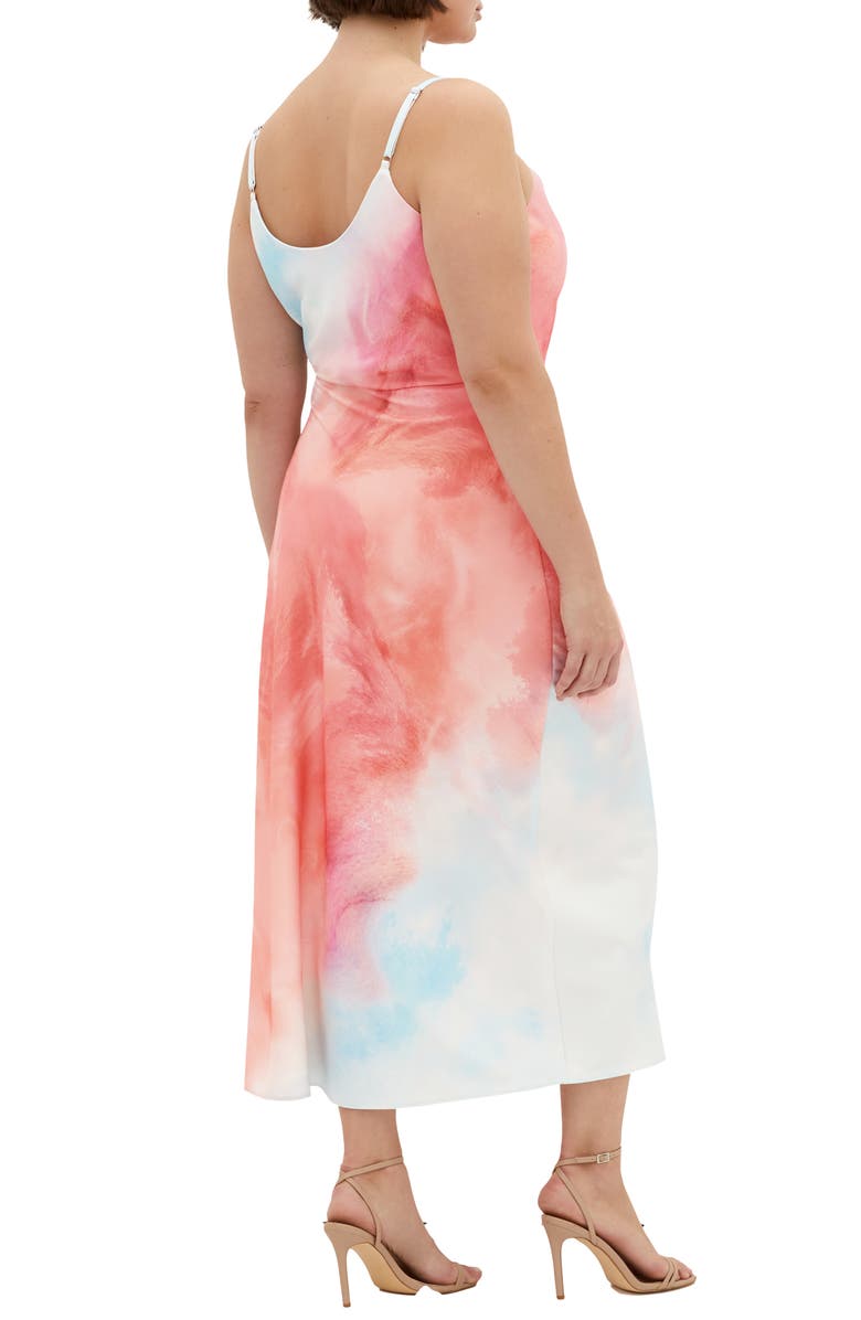 City Chic Mali Print Evening Dress, Alternate, color, Sunset Ombre