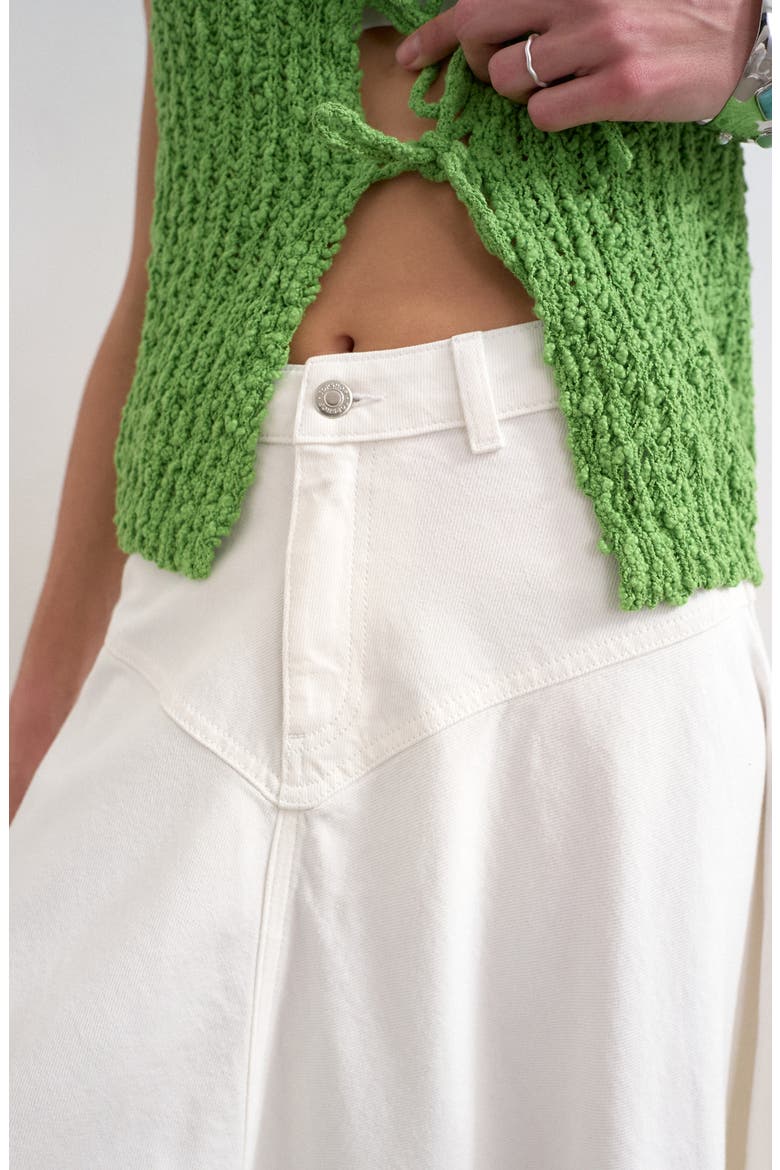 Denim Maxi Skirt, Alternate, color, WHITE