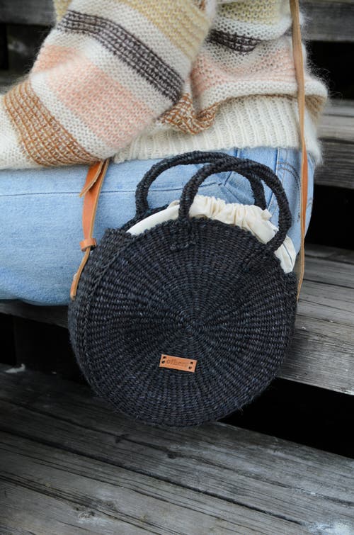 Other’s Trade For Hope Others Trade For Hope Others Sisal Round Bag Black In Black