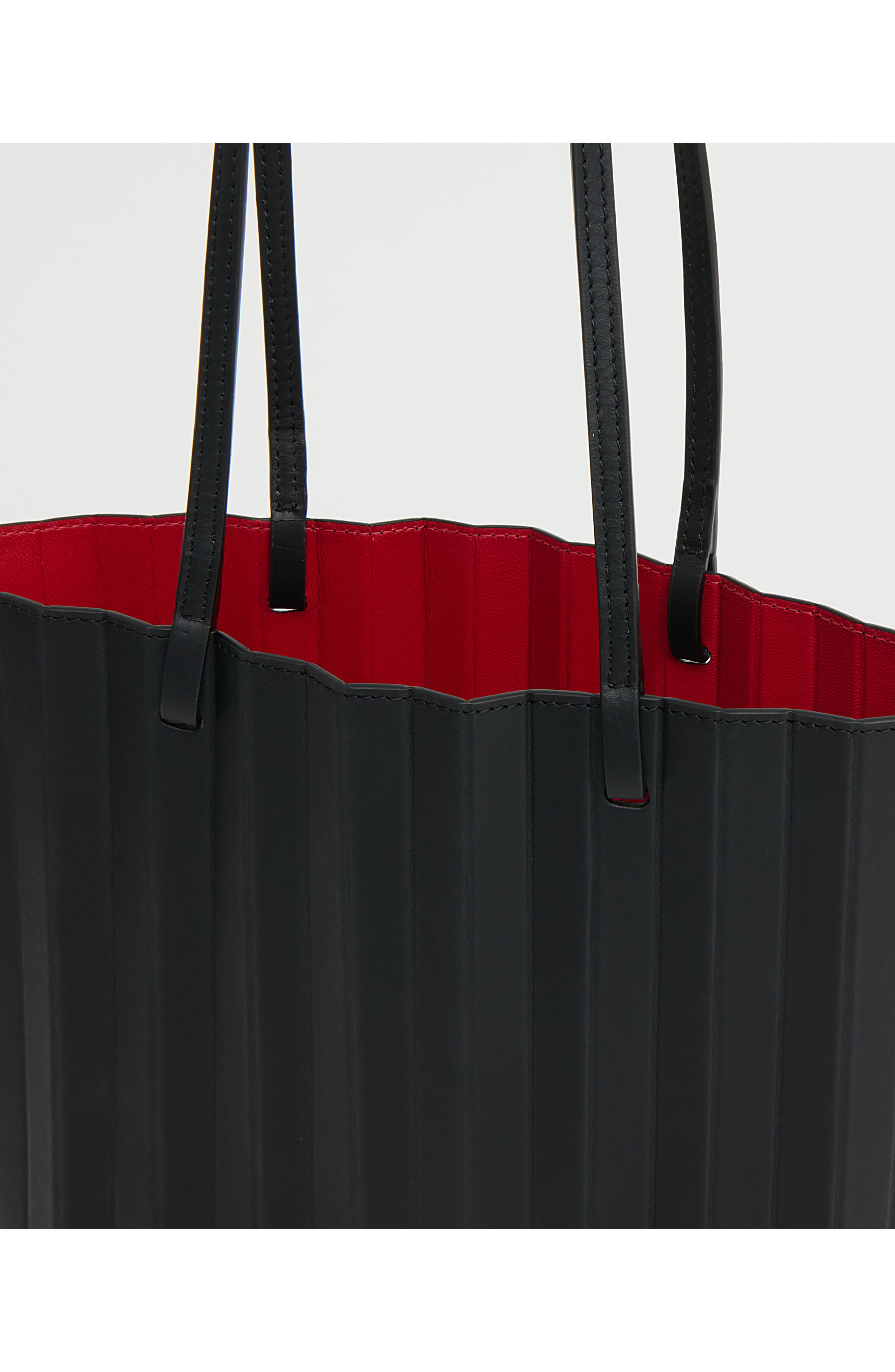 Filo Pleated Tote, Alternate, color, BLACK/ FLAMMA