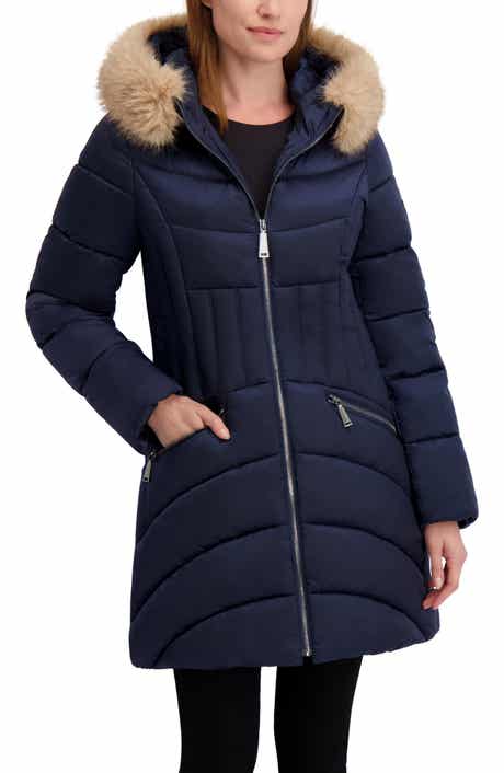 Laundry by Shelli Segal Puffer Jacket with Faux Fur Trim Hood