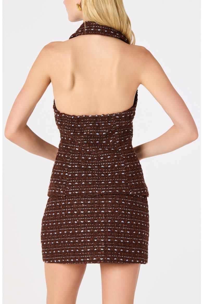 Claudine Tweed Halter Vest, Alternate, color, BROWN TWEED