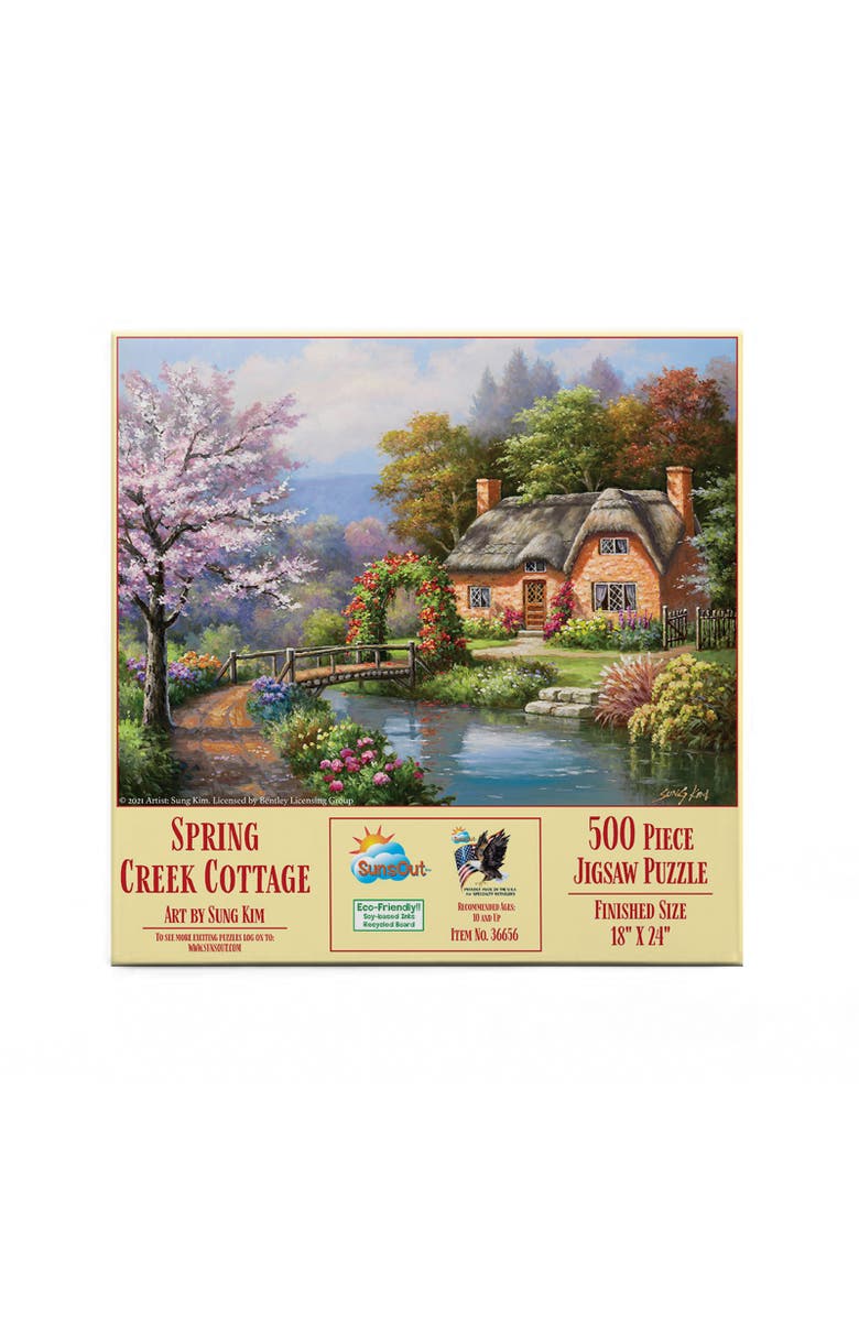 Sunsout Spring Creek Cottage 500 piece Jigsaw Puzzle for Adults, Alternate, color, Multicolor