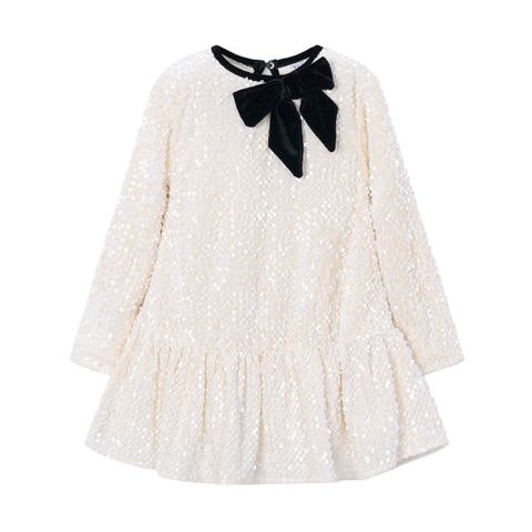 Sequin Velvet Bow Dress