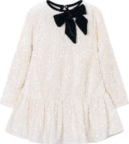 Mayoral Sequin Velvet Bow Dress
