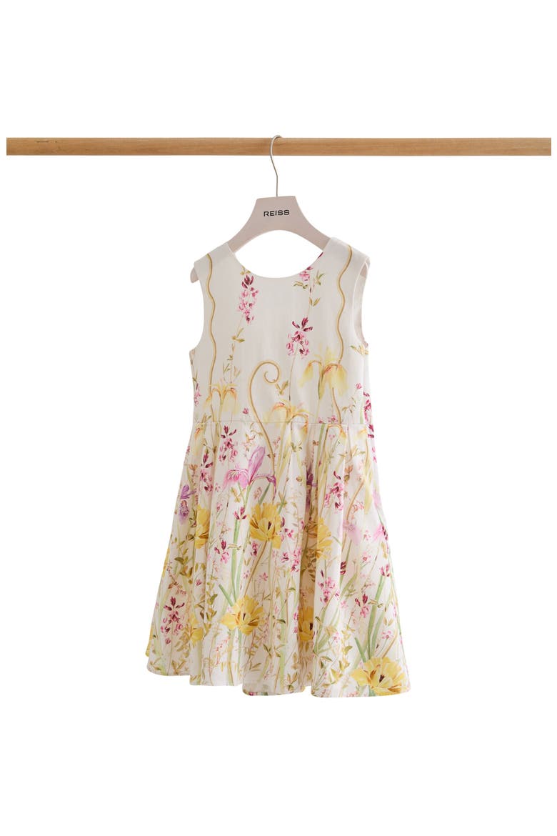 Fern Floral-Print Cotton Dress, Alternate, color, IVORY PRINT