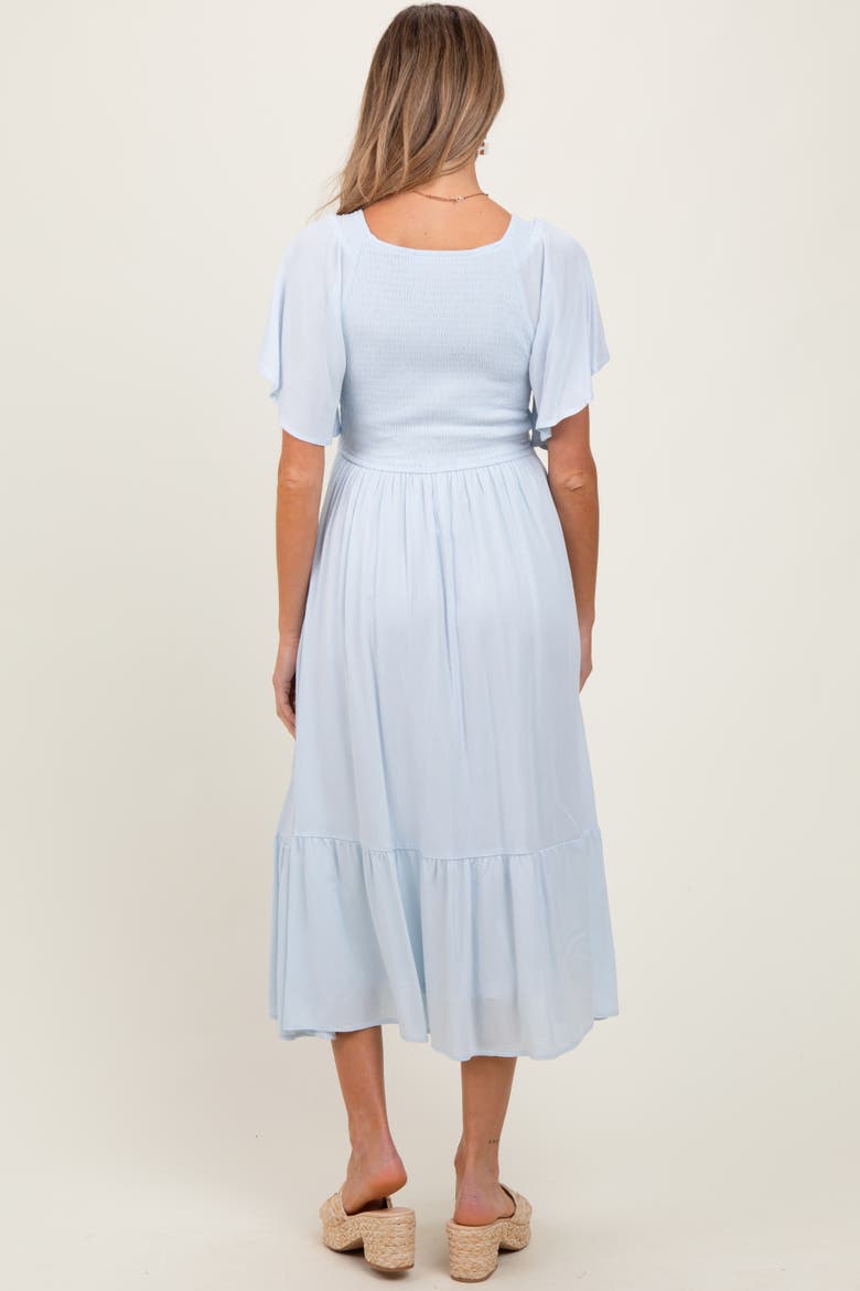 Smocked Ruffle Dress, Alternate, color, Light Blue