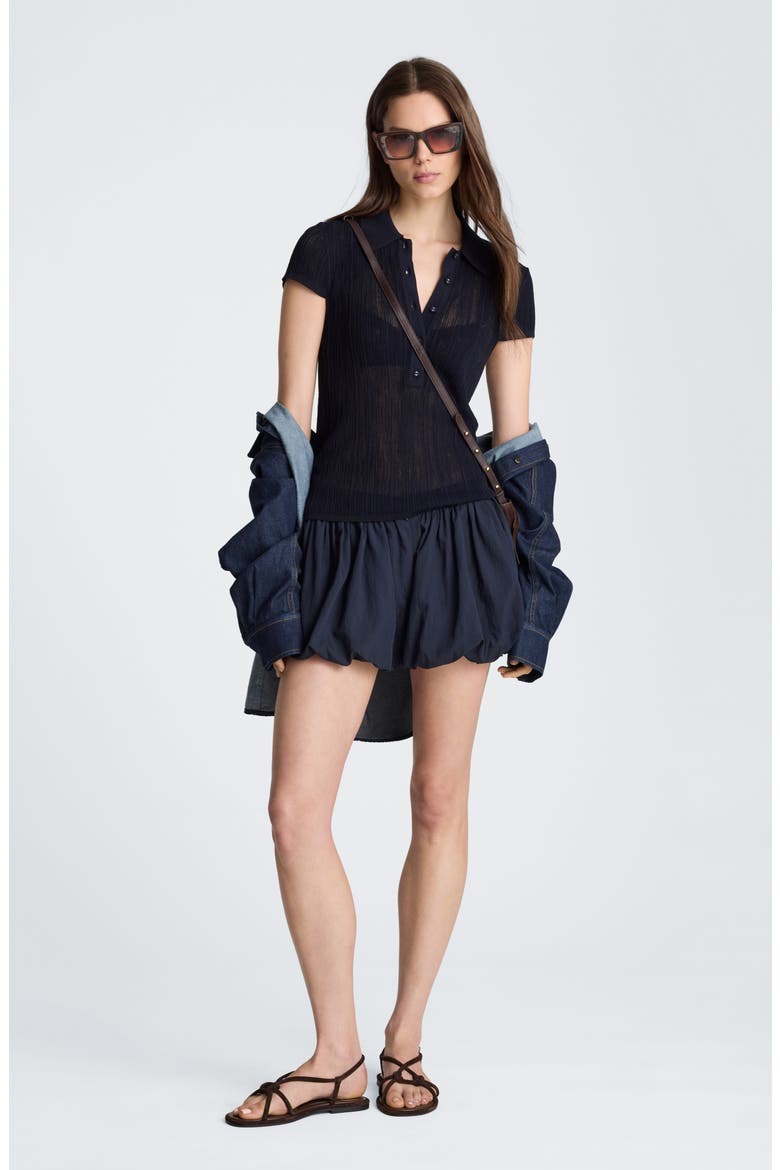 Ribbed Polo Sweater, Alternate, color, DARK NAVY