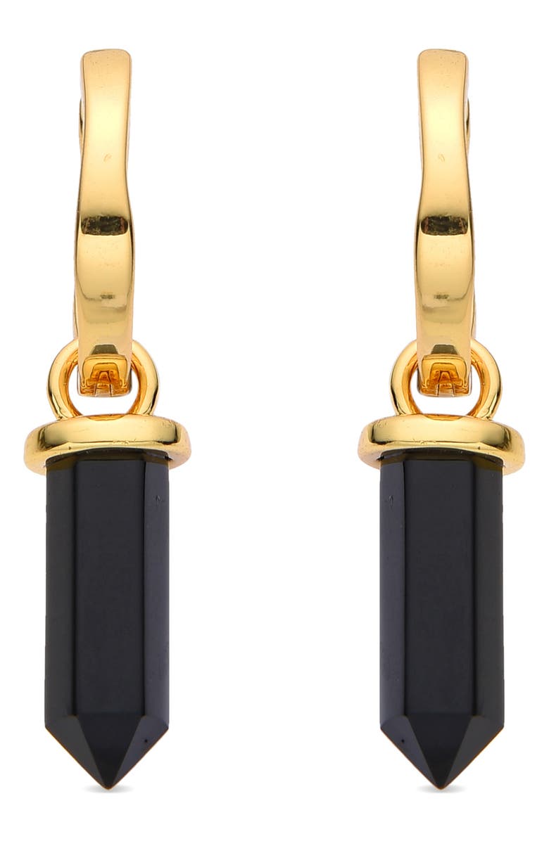 EYE CANDY LOS ANGELES Quartz Huggie Hoop Earrings, Alternate, color, Gold/Black