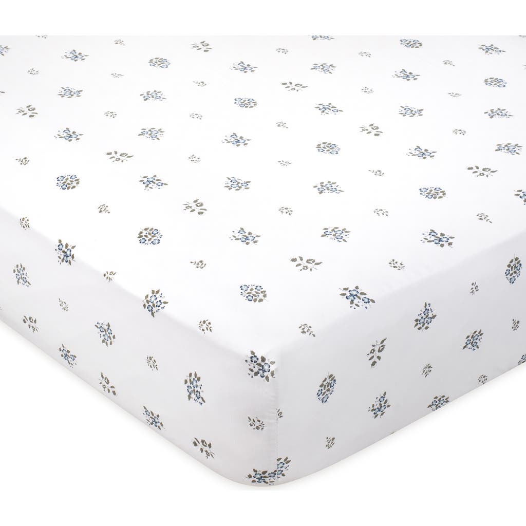 Domani Home Cotton Sateen Crib Sheet Set In Feuile Bluer