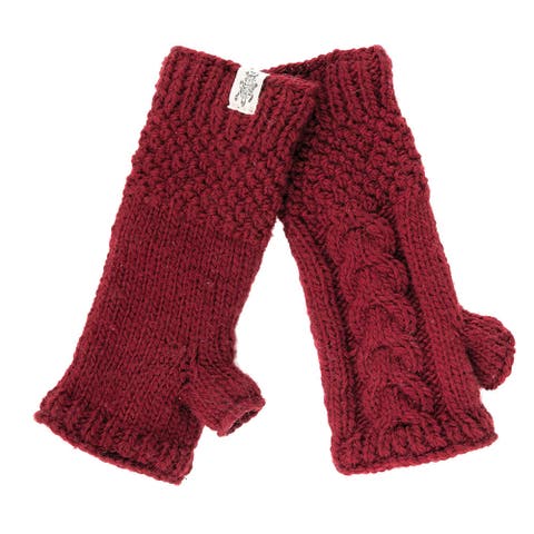 Hand Knit Cable Fingerless Gloves
